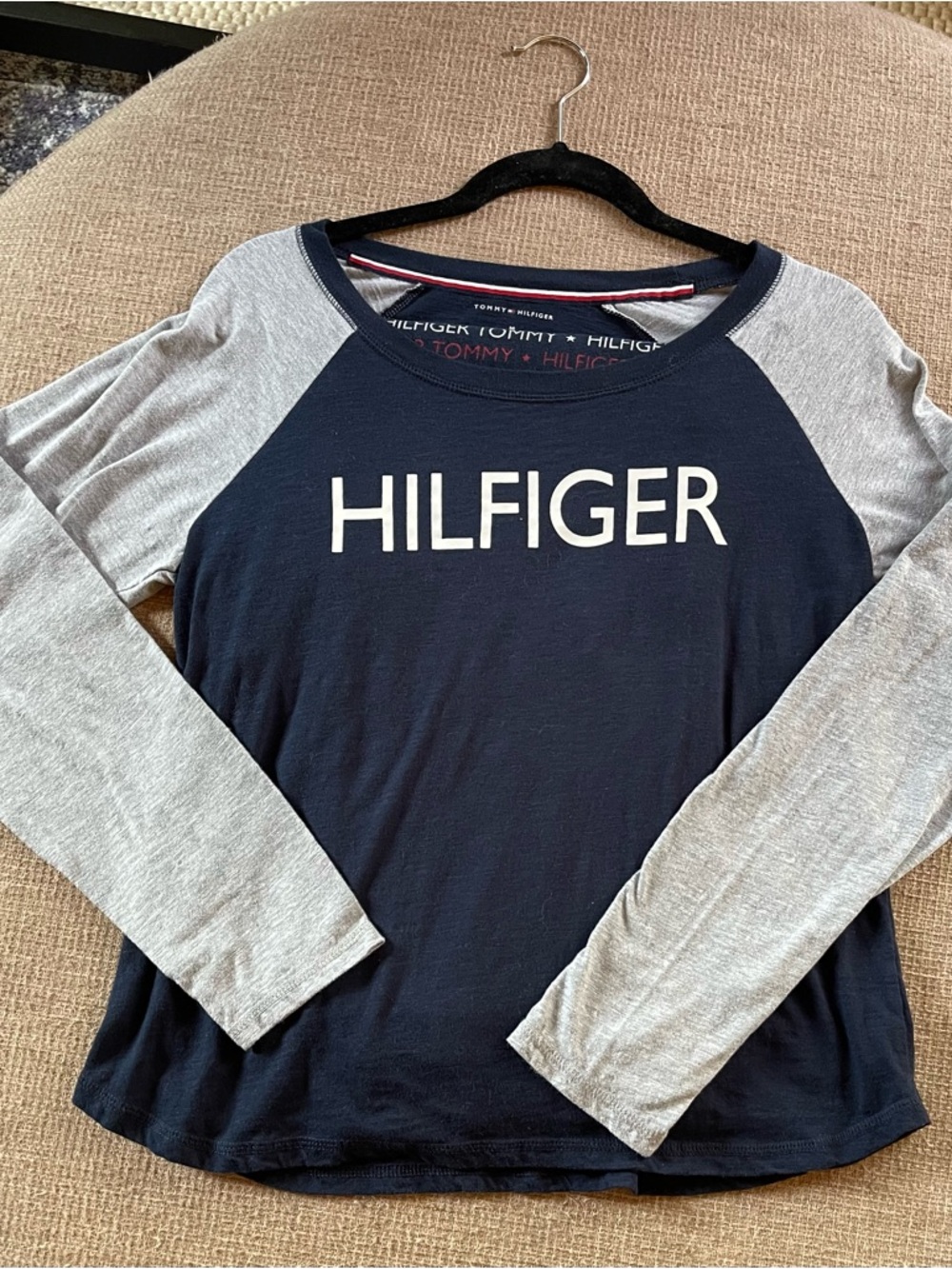 Tommy Hilfiger Navy & Gray Raglan Long Sleeve Pajama Set (Includes top & bottom)